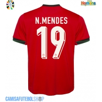 Camisa de time de futebol Portugal Nuno Mendes #19 Replicas 1º Equipamento Europeu 2024 Manga Curta